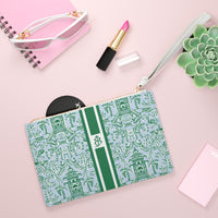 Chinoiserie Palms Striped Monogrammed Mahjong Card Holder