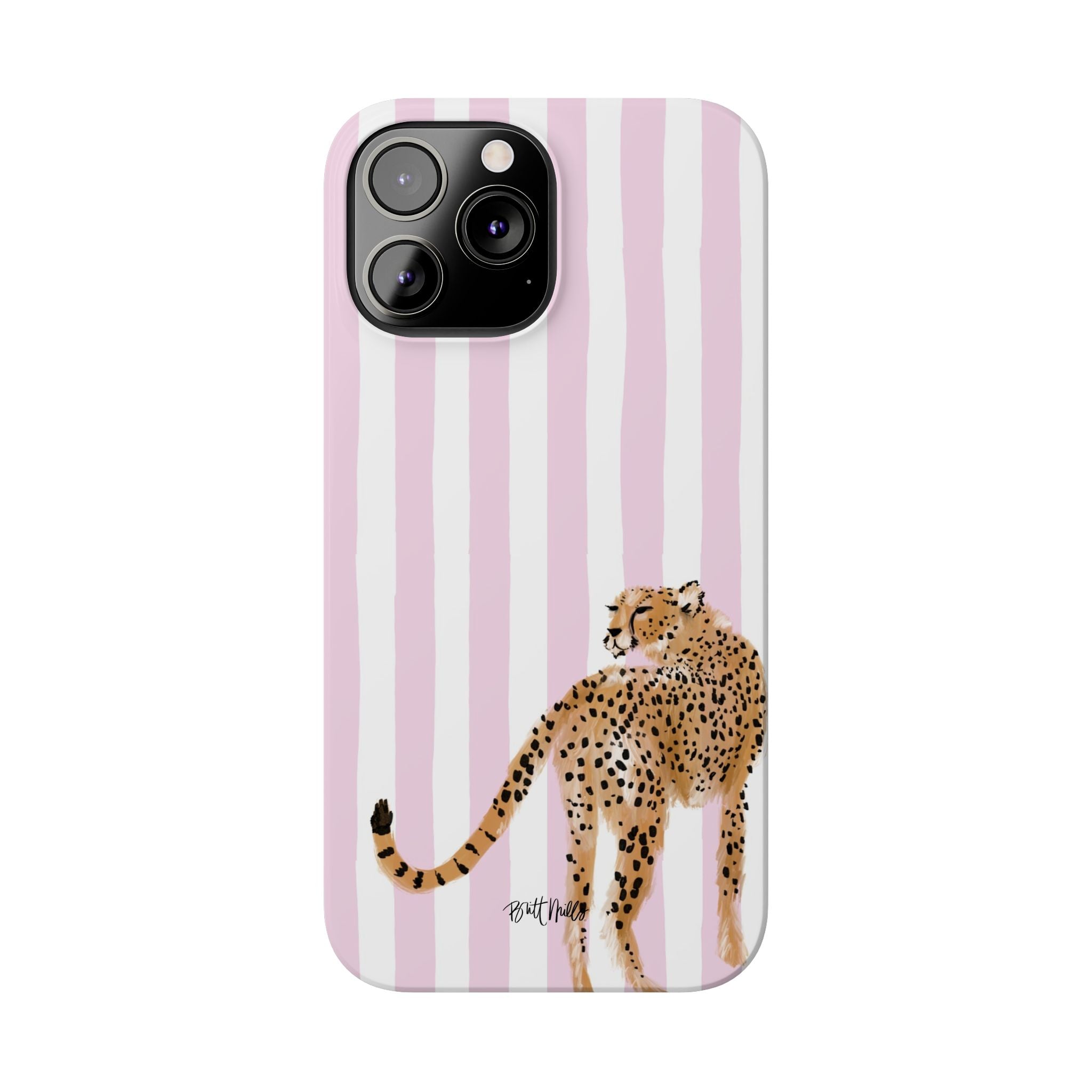 Preppy Cheetah Slim Phone Case
