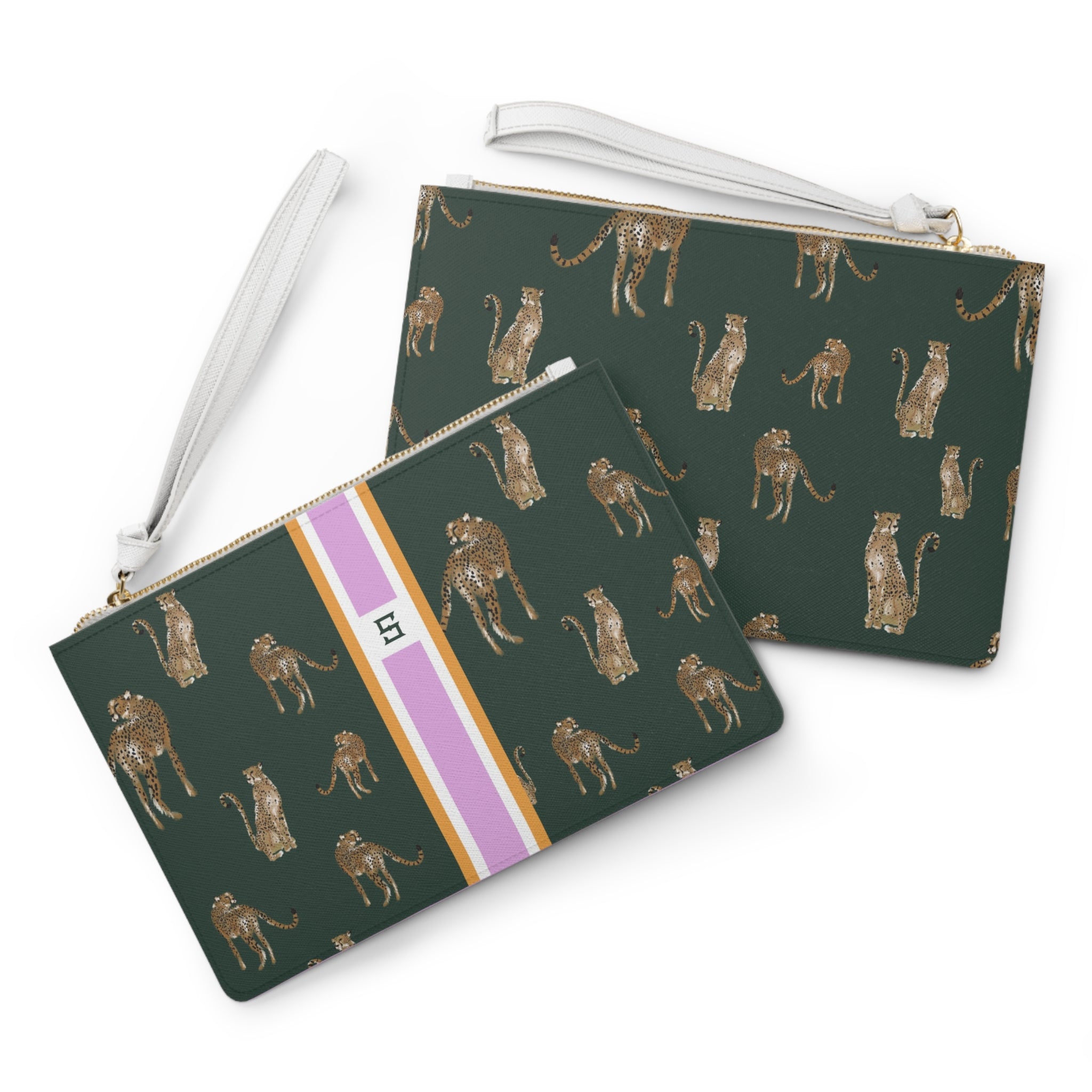 Cheetah Dance Striped Monogrammed Mahjong Card Holder