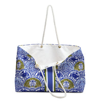 Chinoiserie Shrubs Striped Monogrammed Mahjong Bag