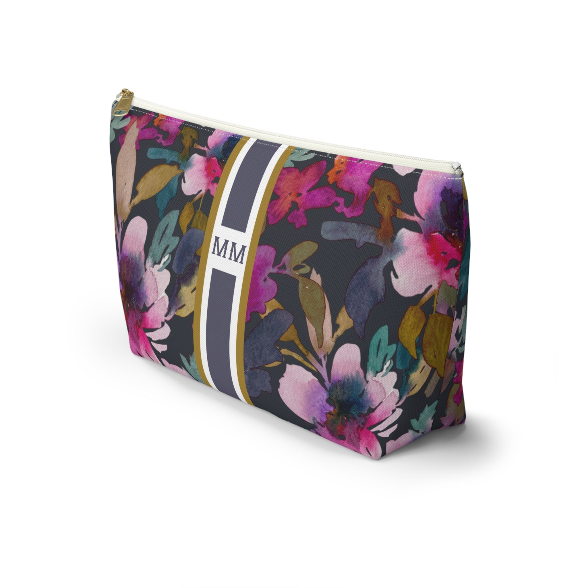 Flourish Striped Monogrammed Mahjong Tile Pouch