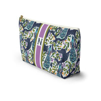 Peacock Striped Monogrammed Pouch