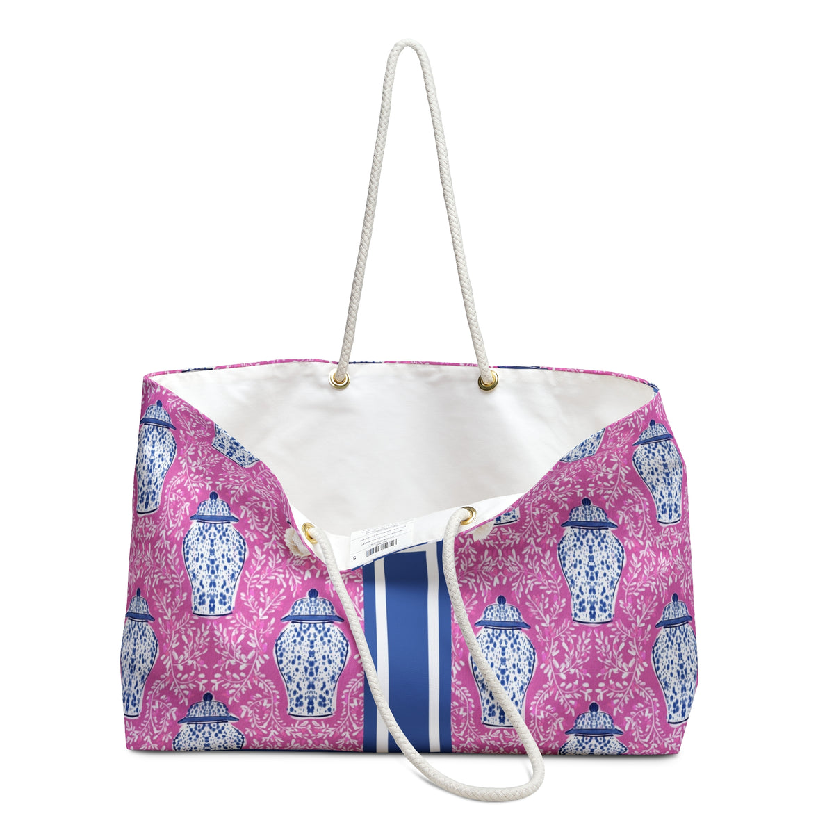 Ginger Striped Monogrammed Mahjong Bag