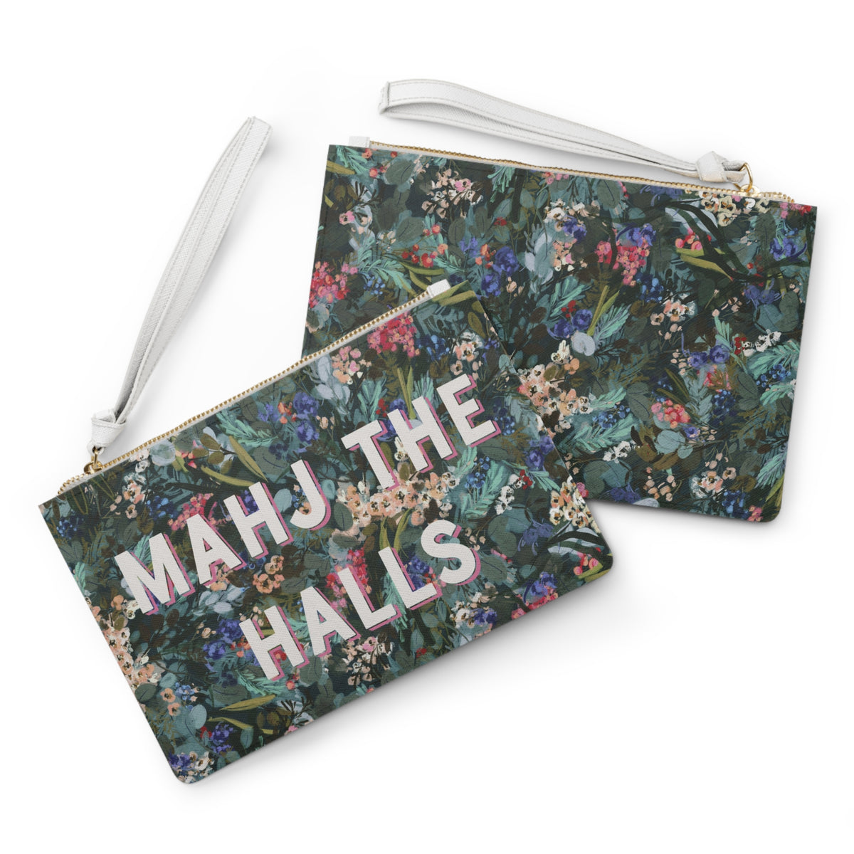 Mahj the Halls Holiday Mahjong Card Holder in Winter Berry