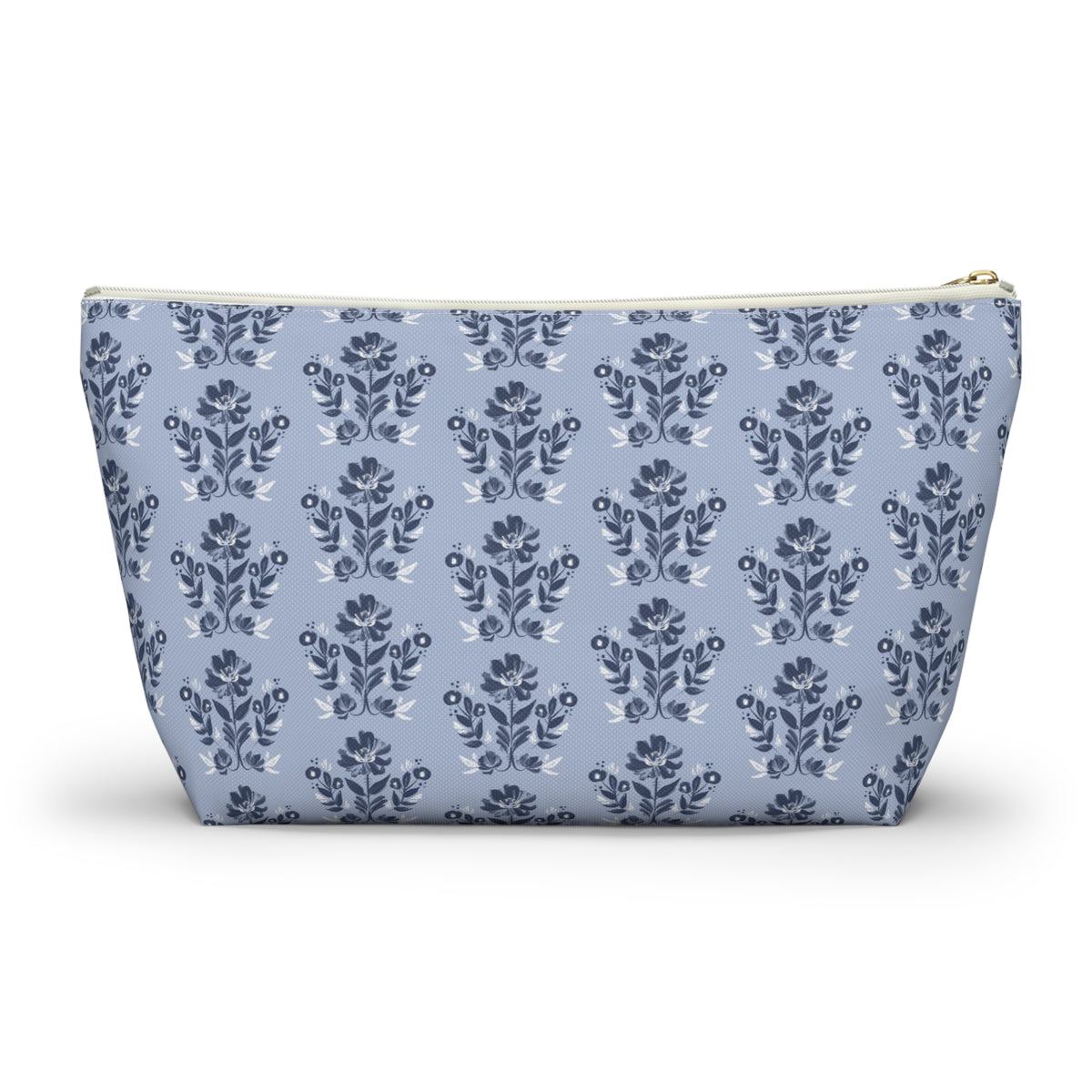 Evangeline Blue Striped Monogrammed Pouch