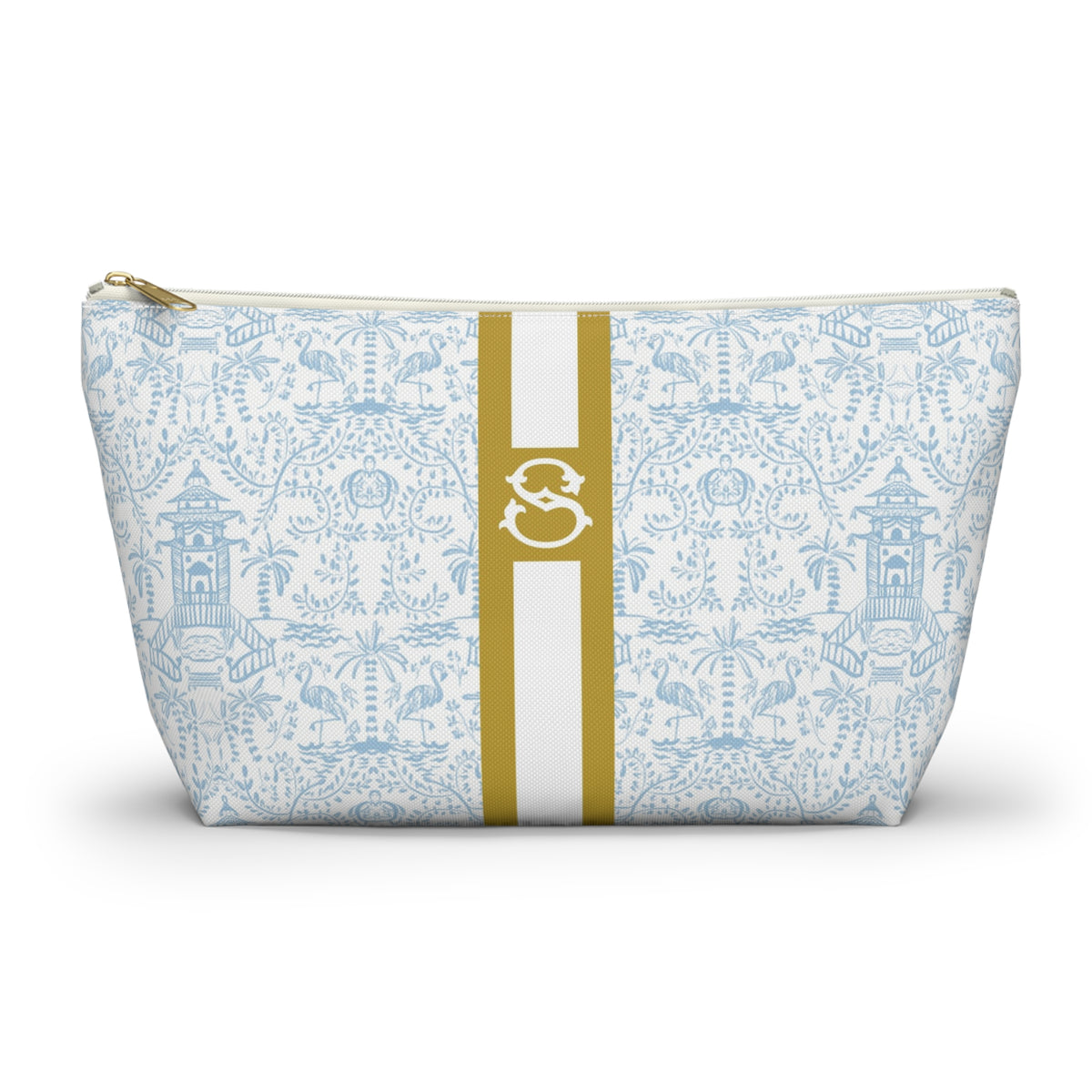 Palm Beach (Sky) Striped Monogrammed Pouch