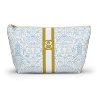 Palm Beach (Sky) Striped Monogrammed Pouch