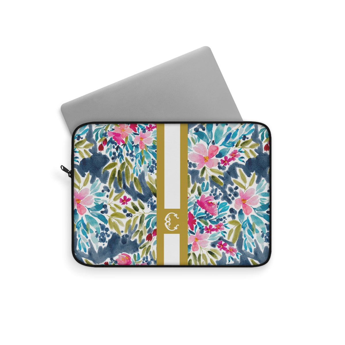 Aria Striped Monogrammed Laptop Sleeve