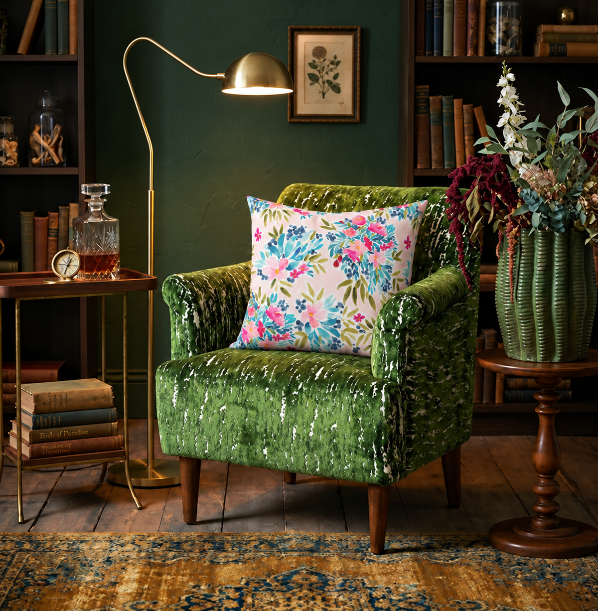 Aria II Velvet Throw Pillow