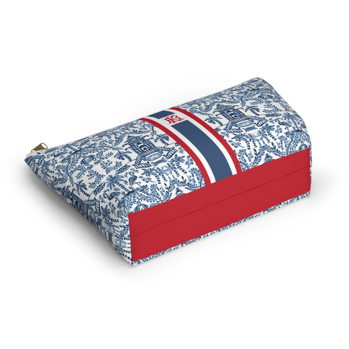 Palm Beach II Striped Monogrammed Pouch