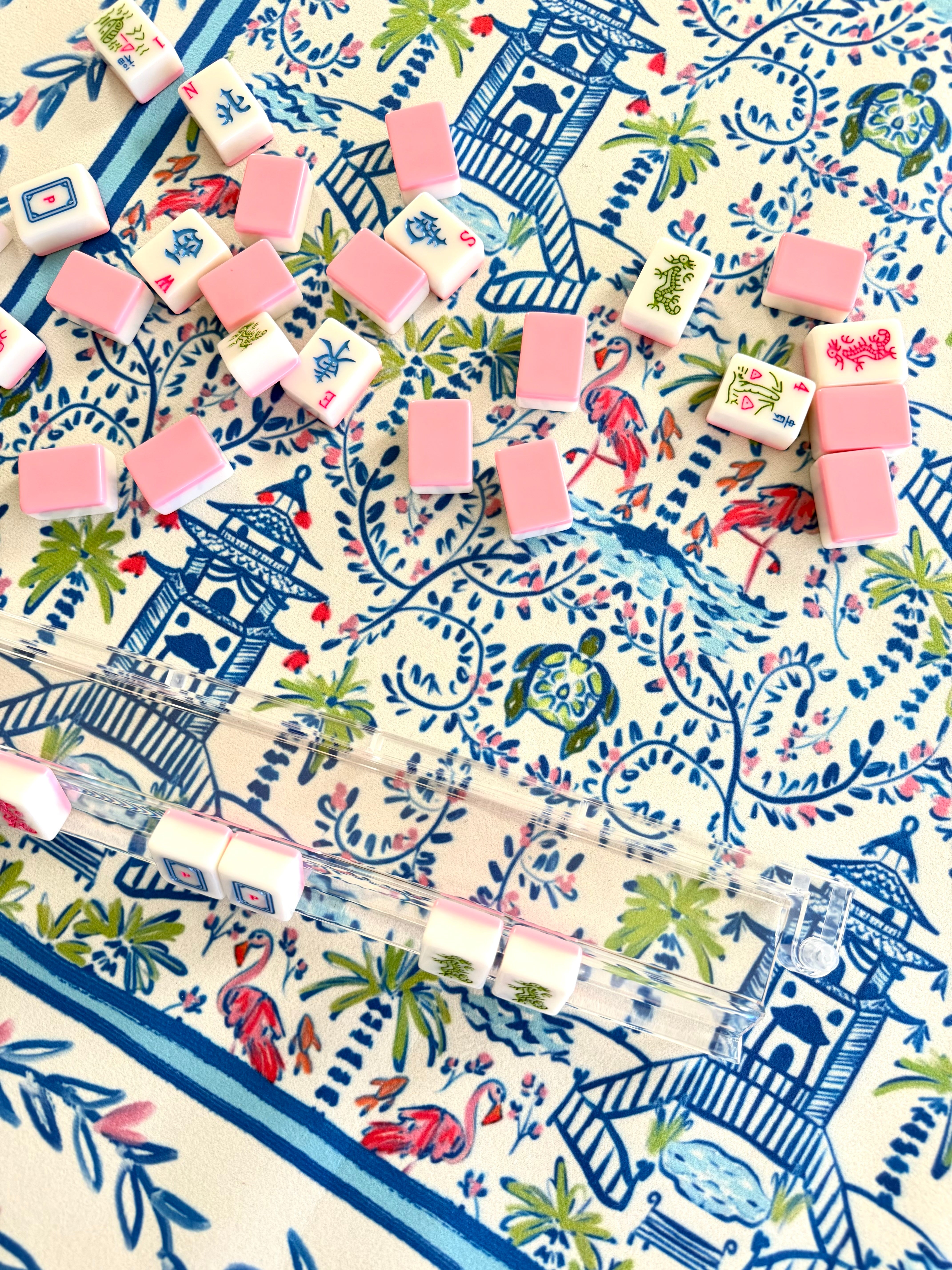 Colorful Chinoiserie Mahjong Mat (Non-Neoprene)