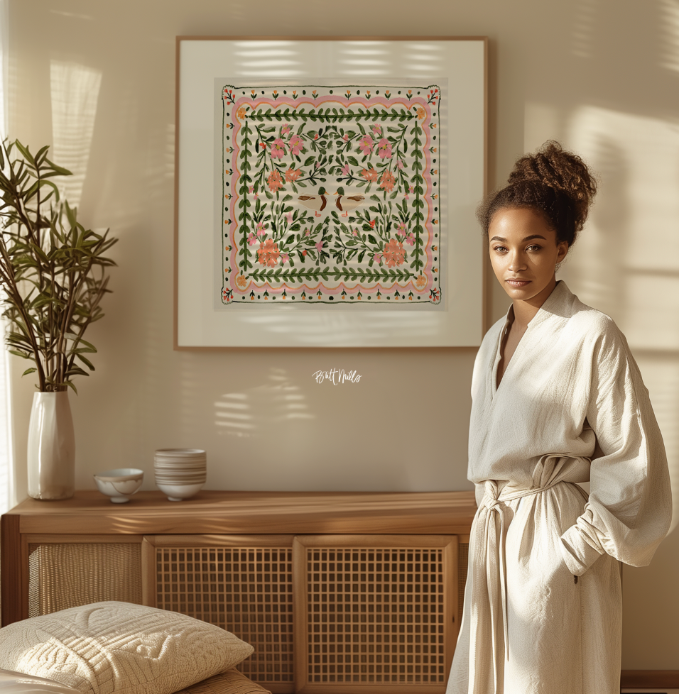 Walk in the Park Mahjong Mat Art Print