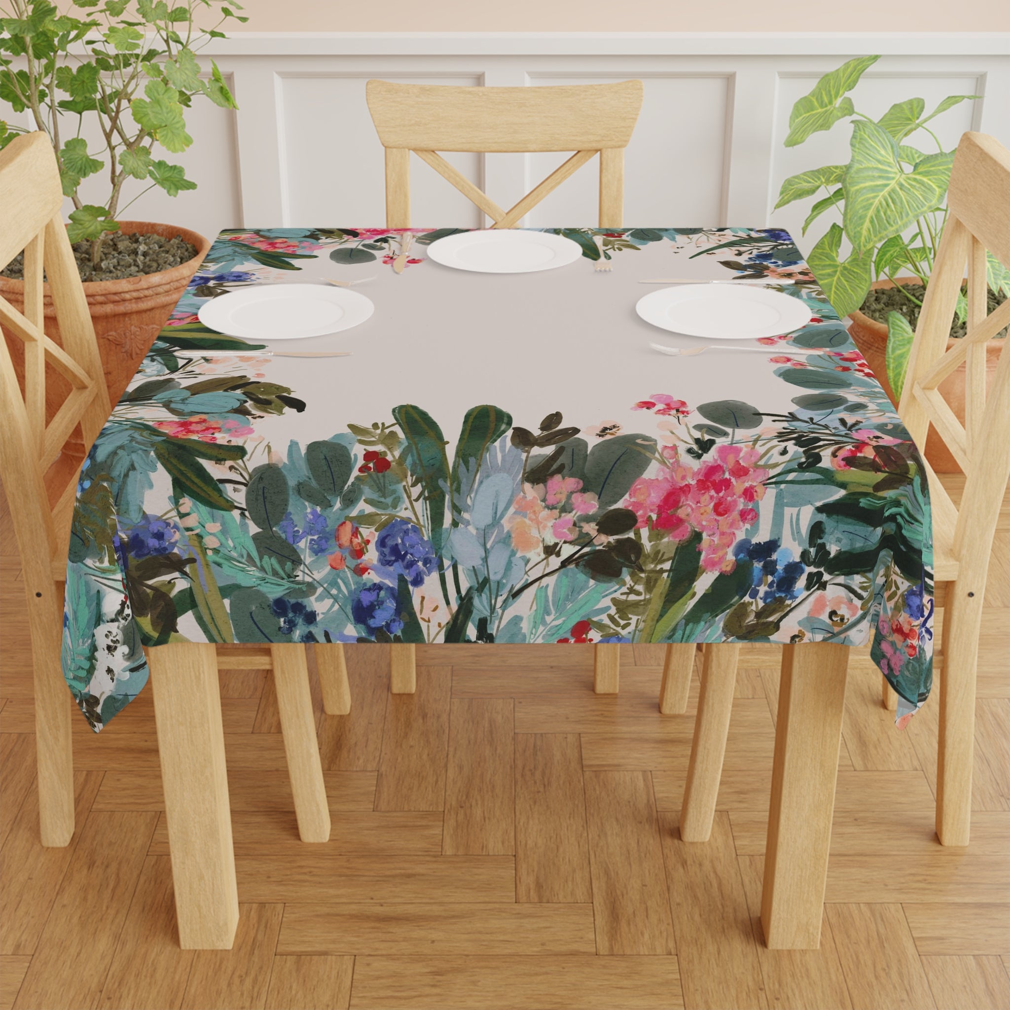 Winter Berry Square Tablecloth