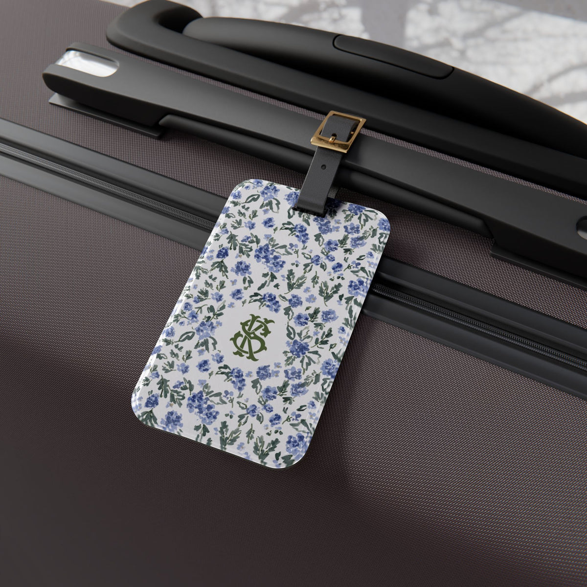 English Countryside Monogrammed Acrylic Luggage Tag