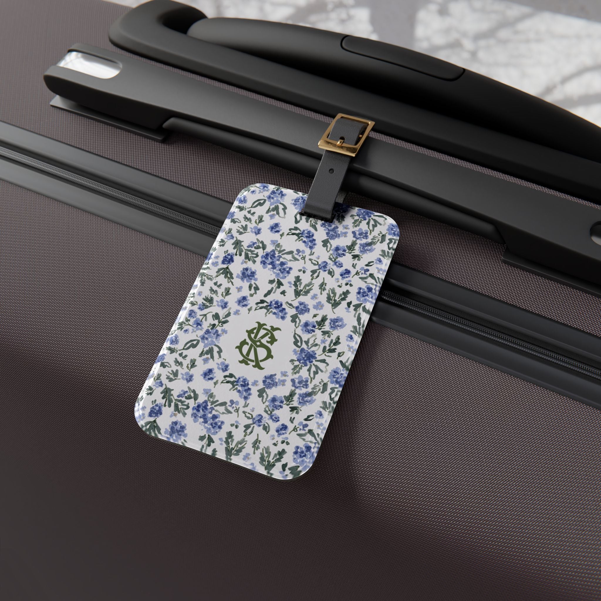 English Countryside Monogrammed Acrylic Luggage Tag