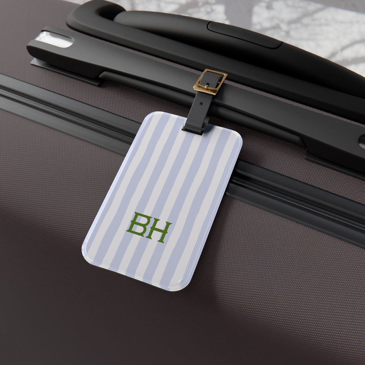 Seaside Stripes Monogrammed Acrylic Luggage Tag