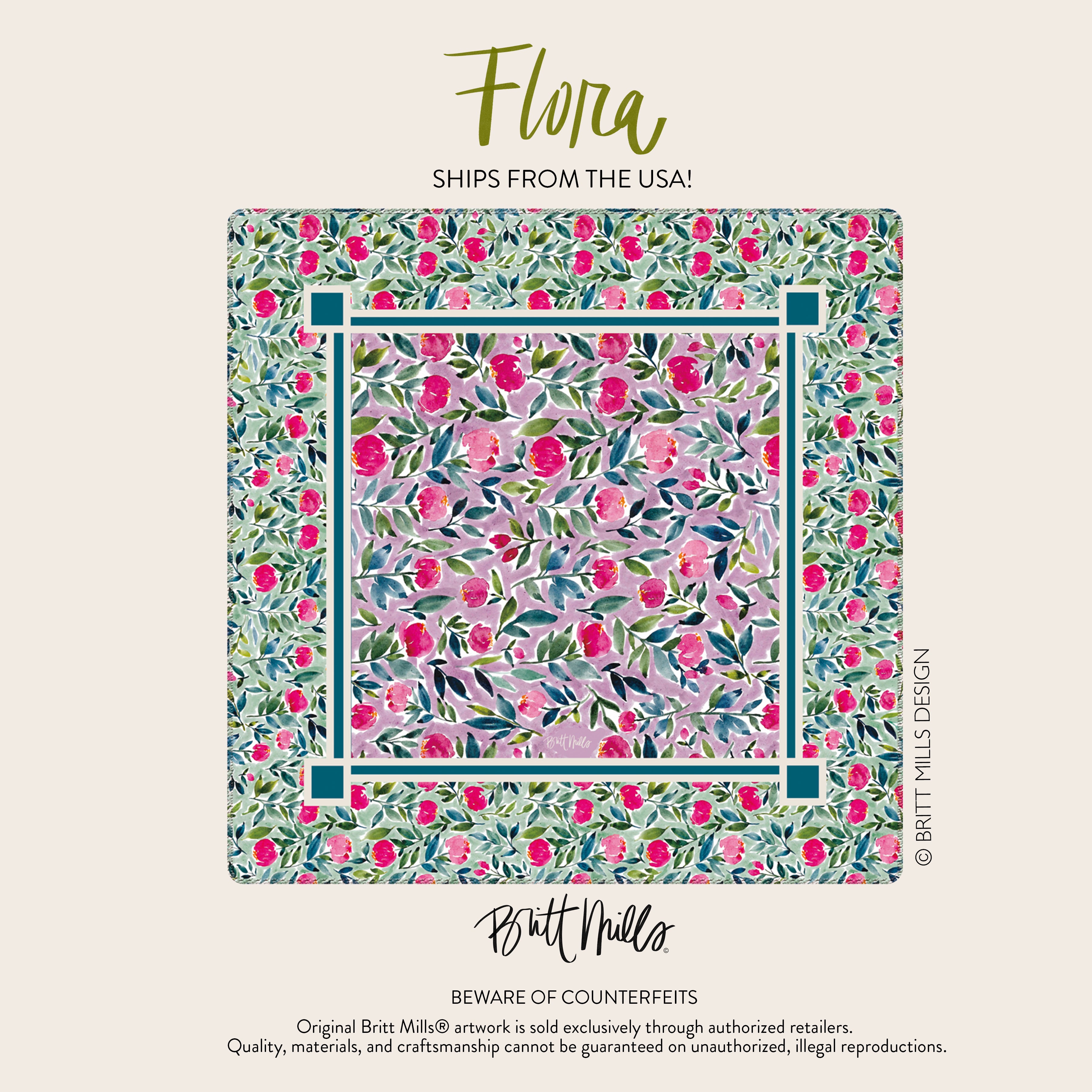 Flora Neoprene Mahjong Mat