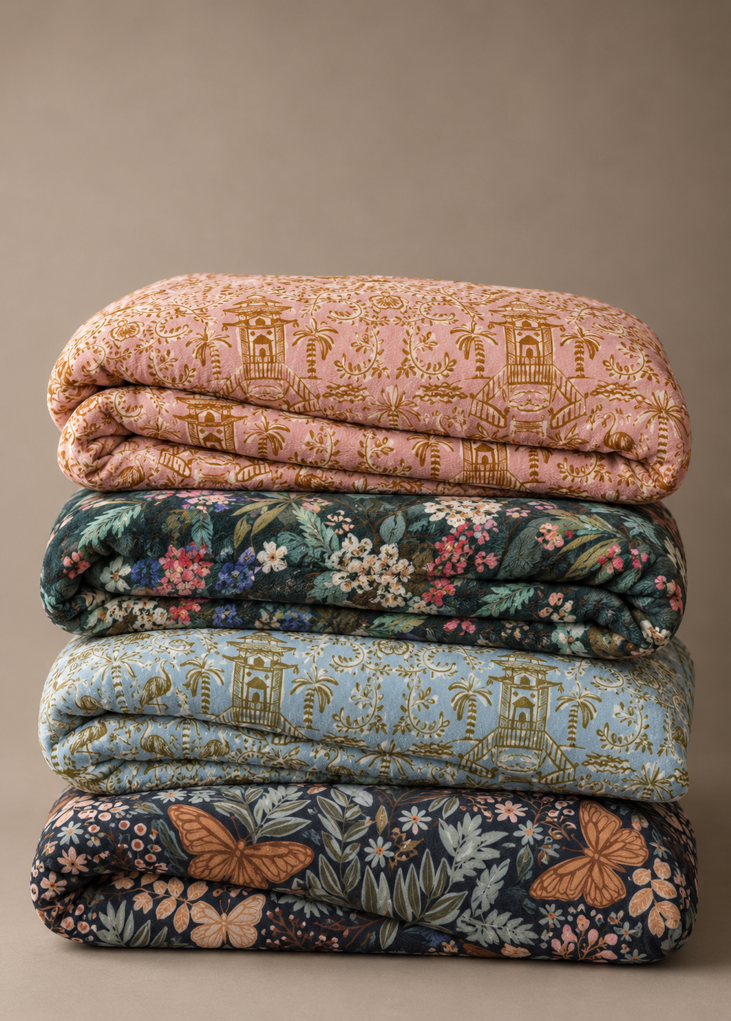 Winter Berry Minky Blanket
