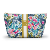 Aria Striped Monogrammed Pouch