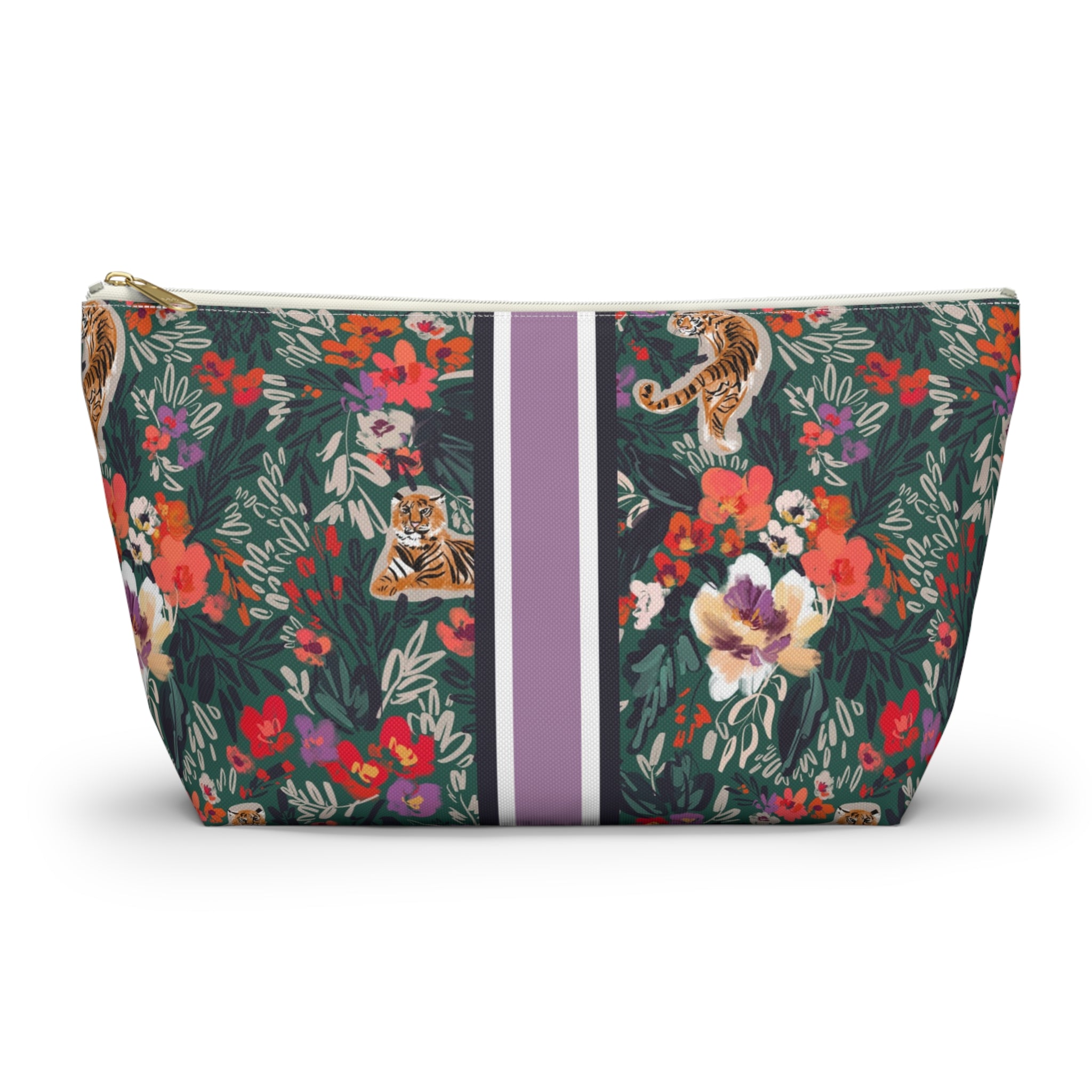 Regal Bloom Striped Monogrammed Mahjong Tile Pouch