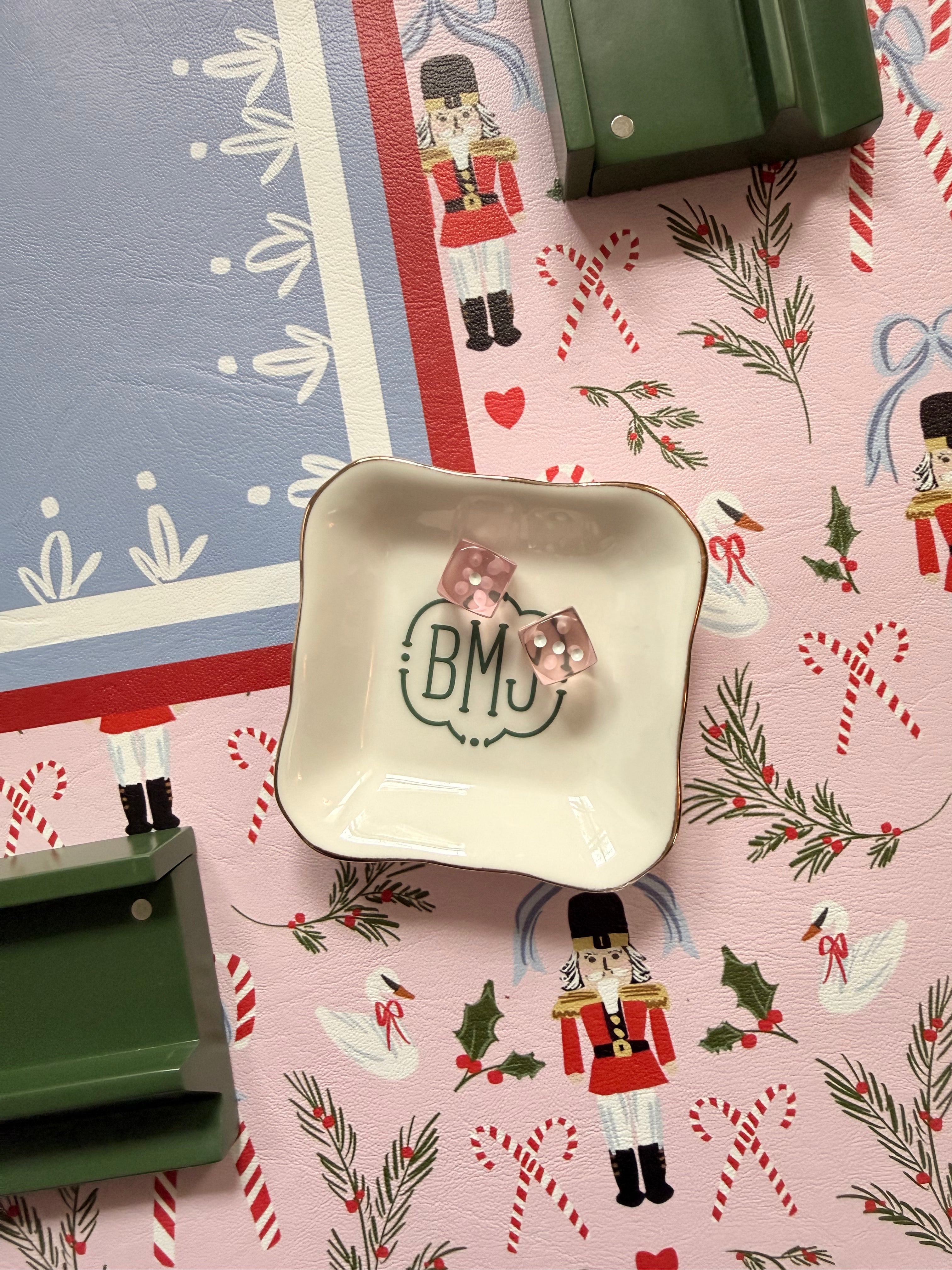 Classic Monogrammed Ceramic Tray