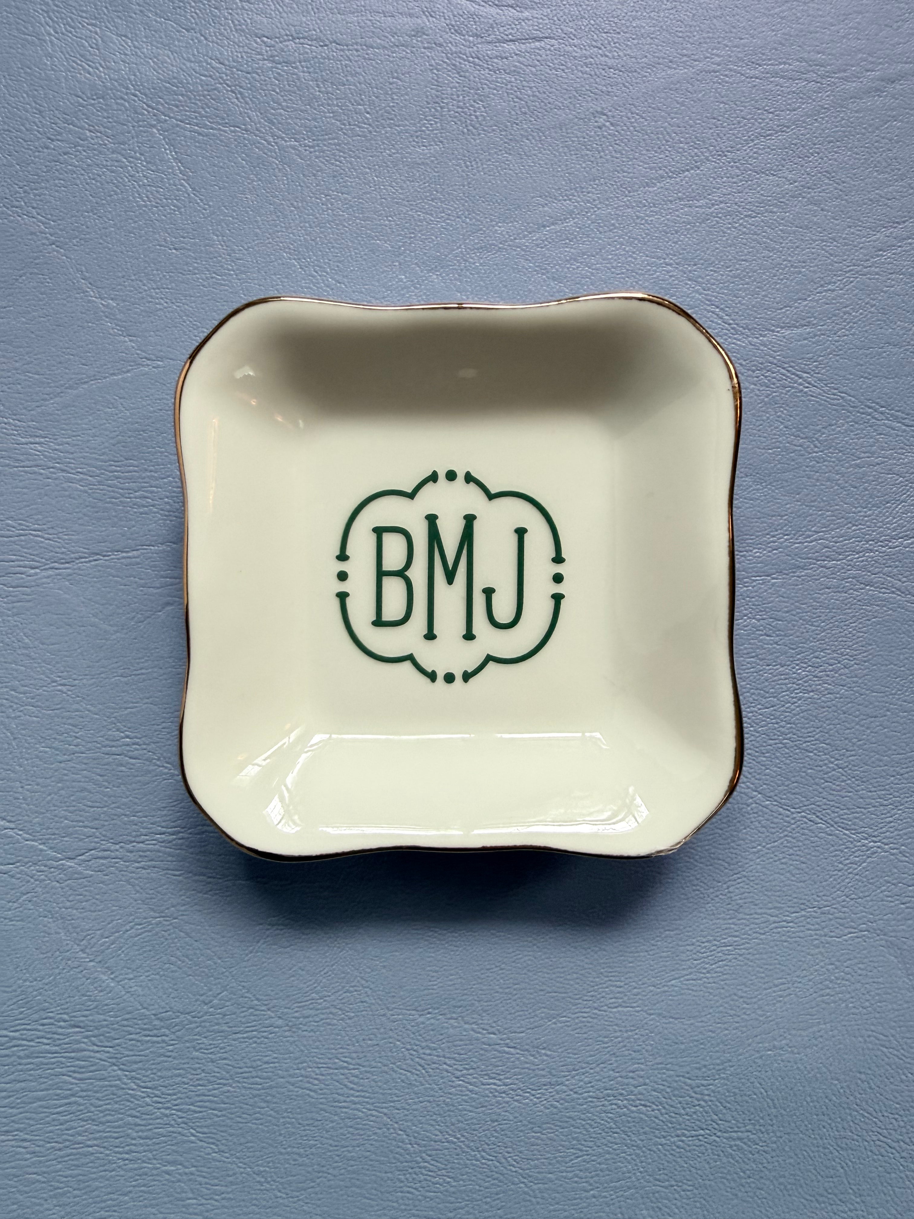 Classic Monogrammed Ceramic Tray