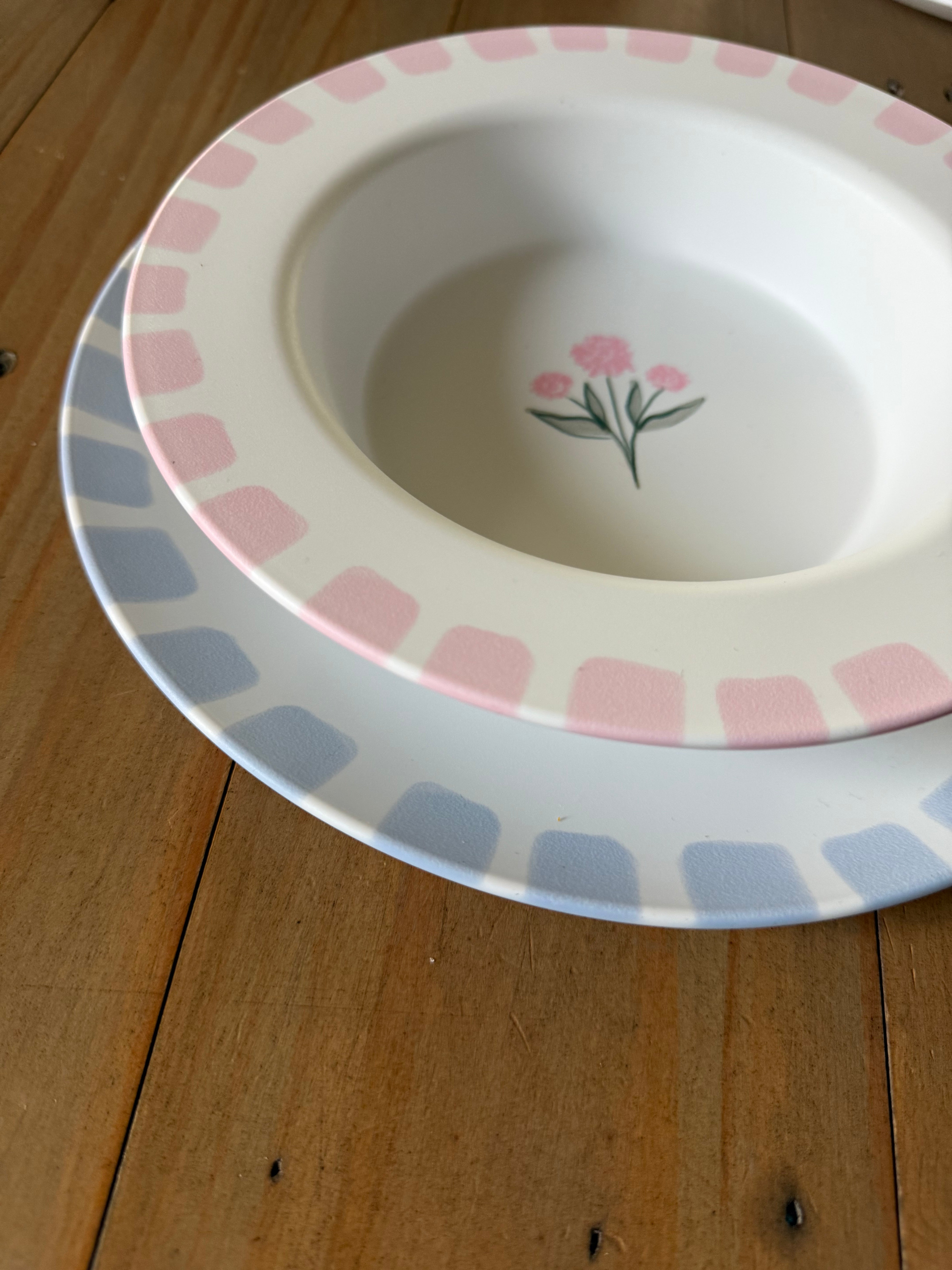 Preppy Petals Dinnerware Collection (Unbreakable and BPA-free)