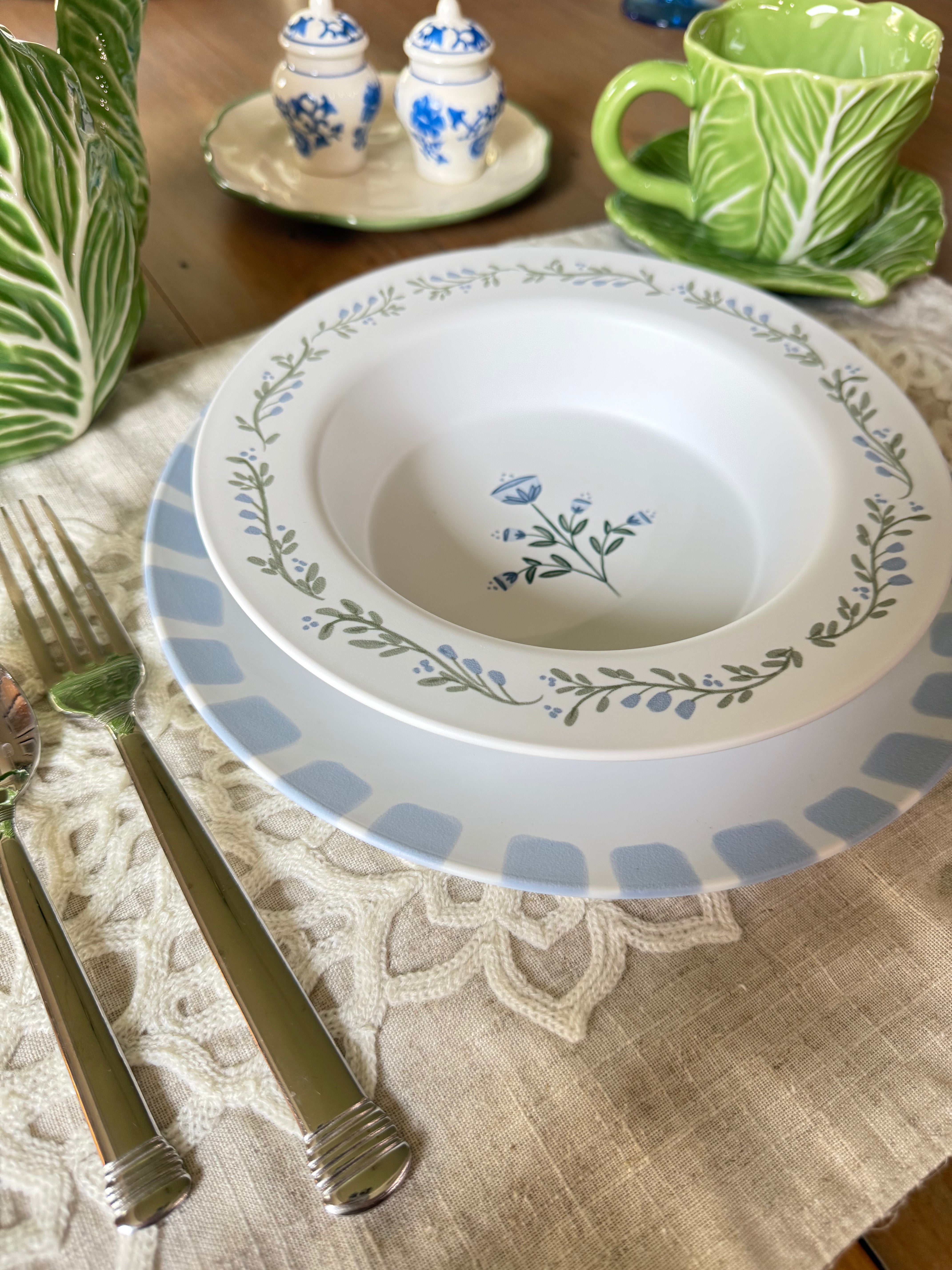 Preppy Petals Dinnerware Collection (Unbreakable and BPA-free)