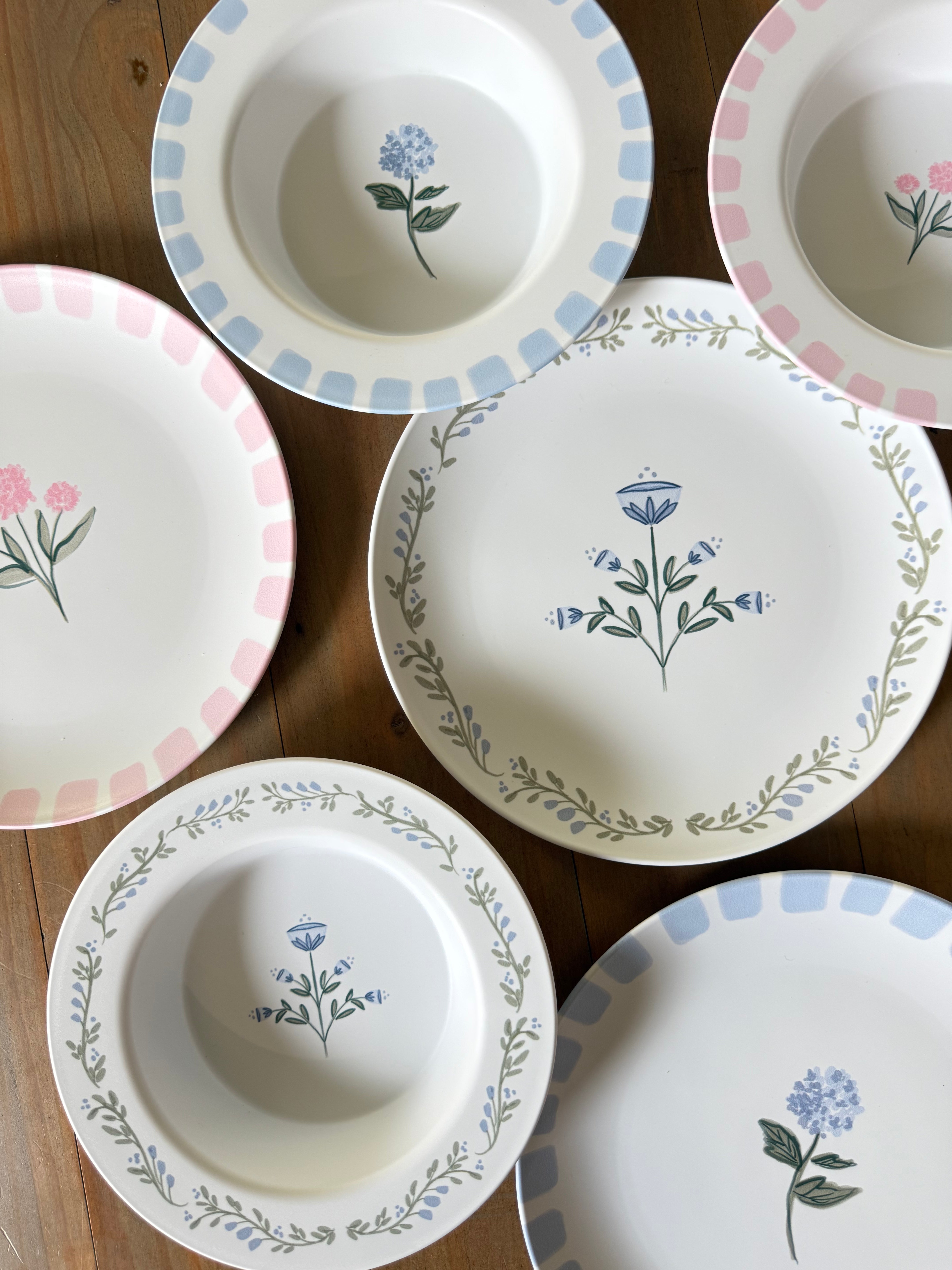 Preppy Petals Dinnerware Collection (Unbreakable and BPA-free)