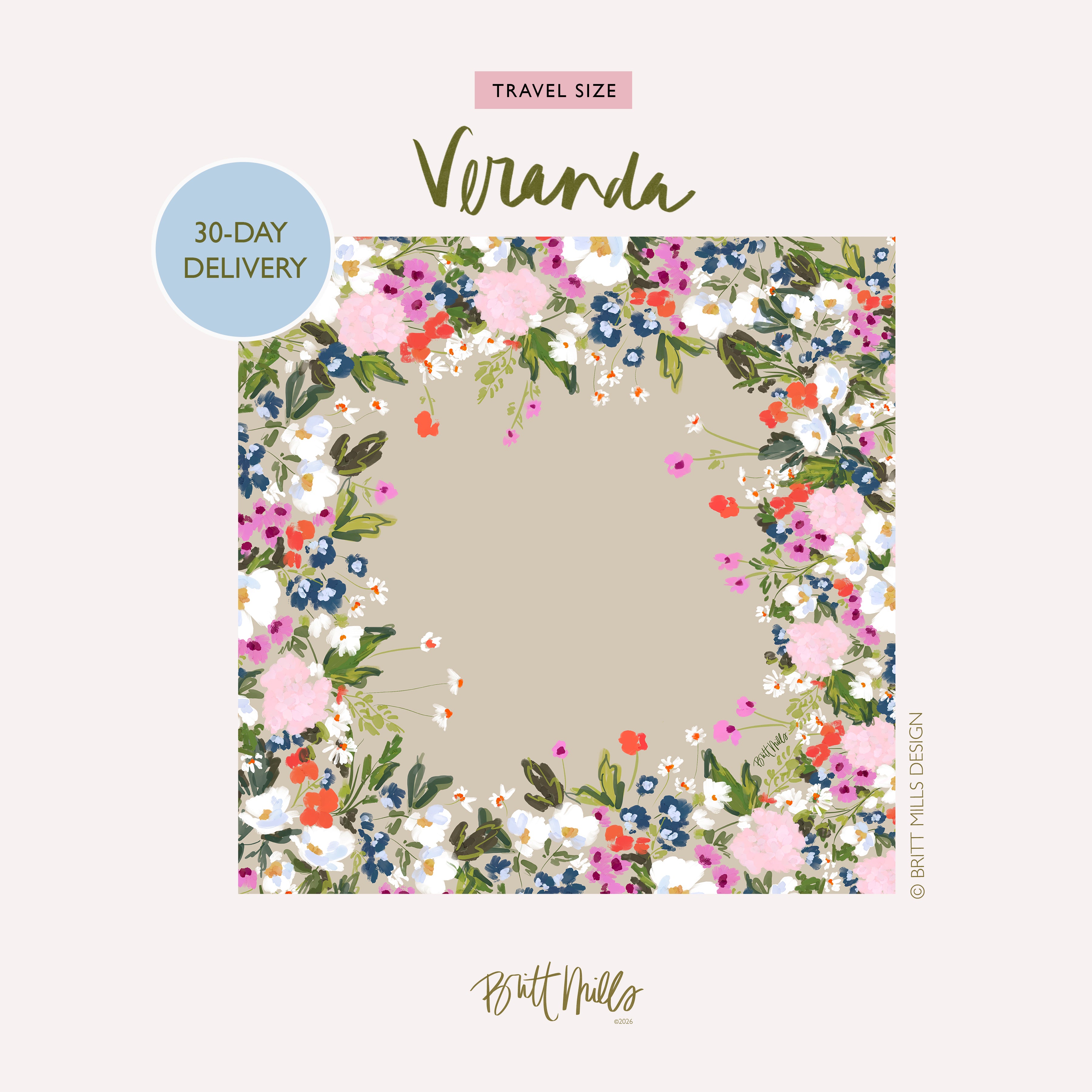 Veranda Mini Travel Mahjong Mat (Non-Neoprene)