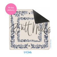 Blue Bow & Bloom Mahjong Mat (Non-Neoprene)