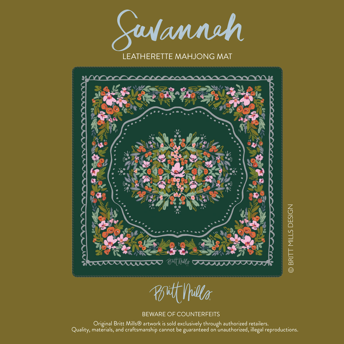 Savannah Leatherette Mahjong Mat