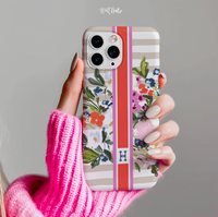 Veranda Striped Monogrammed Snap case for iPhone®