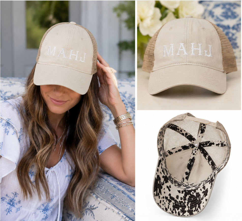 MAHJ Embroidered Mesh-Back Cap (Personalize)