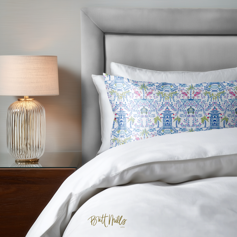 Colorful Chinoiserie Satin Pillowcase