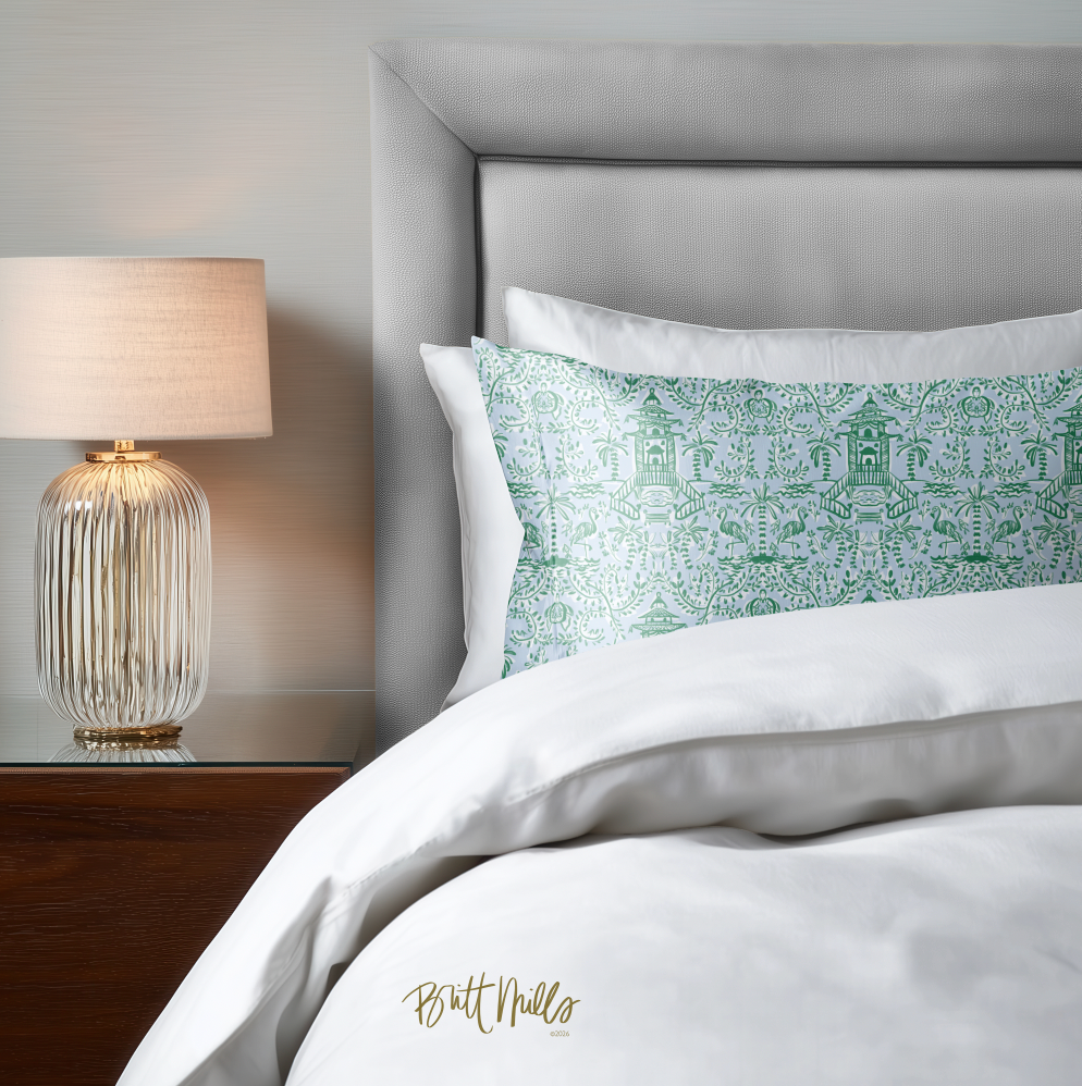 Chinoiserie Palms Satin Pillowcase