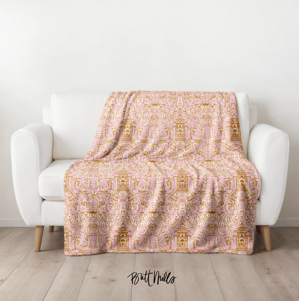 Soirée Pink Minky Blanket
