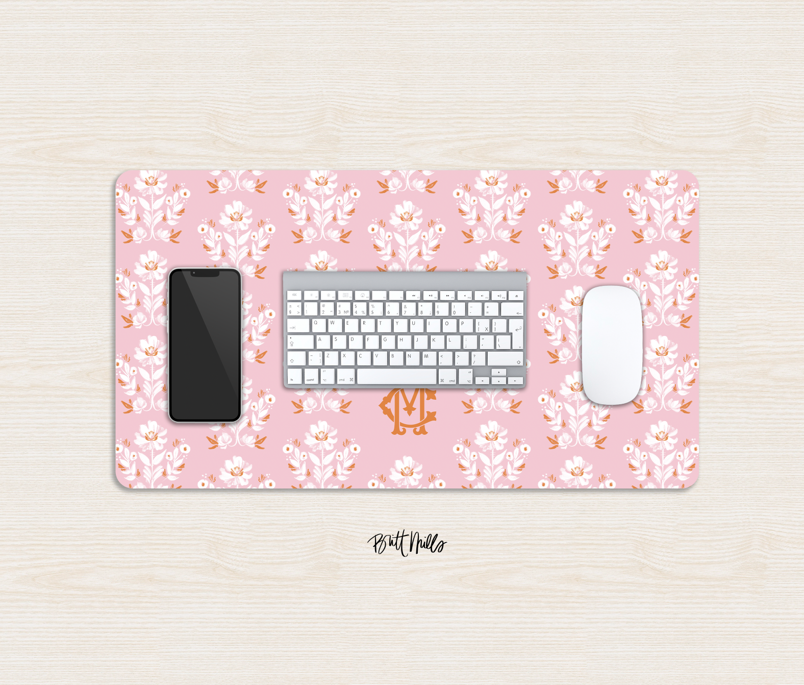 Evangeline Monogrammed Desk Mat - Large (24" x 14")