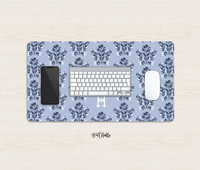 Evangeline Blue Monogrammed Desk Mat - Large (24" x 14")