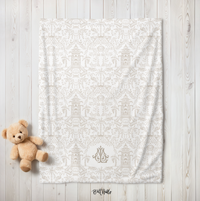 Palm Beach (Sand) Monogrammed Baby Blanket