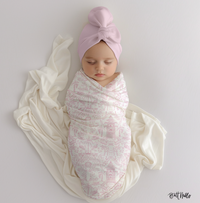 Palm Beach (Pink) Monogrammed Swaddle Blanket