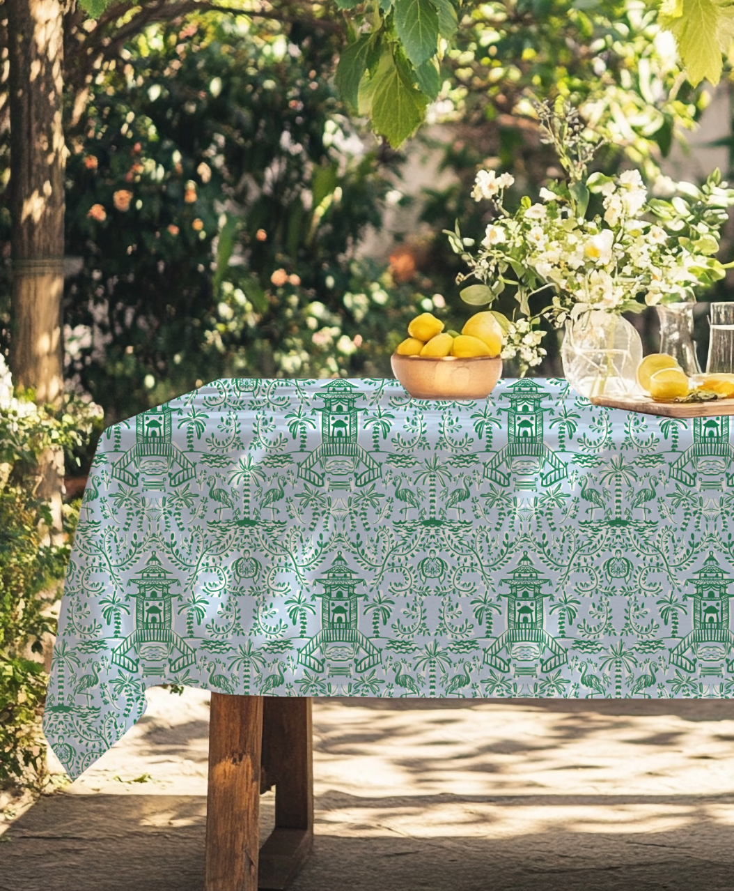Chinoiserie Palms Tablecloth