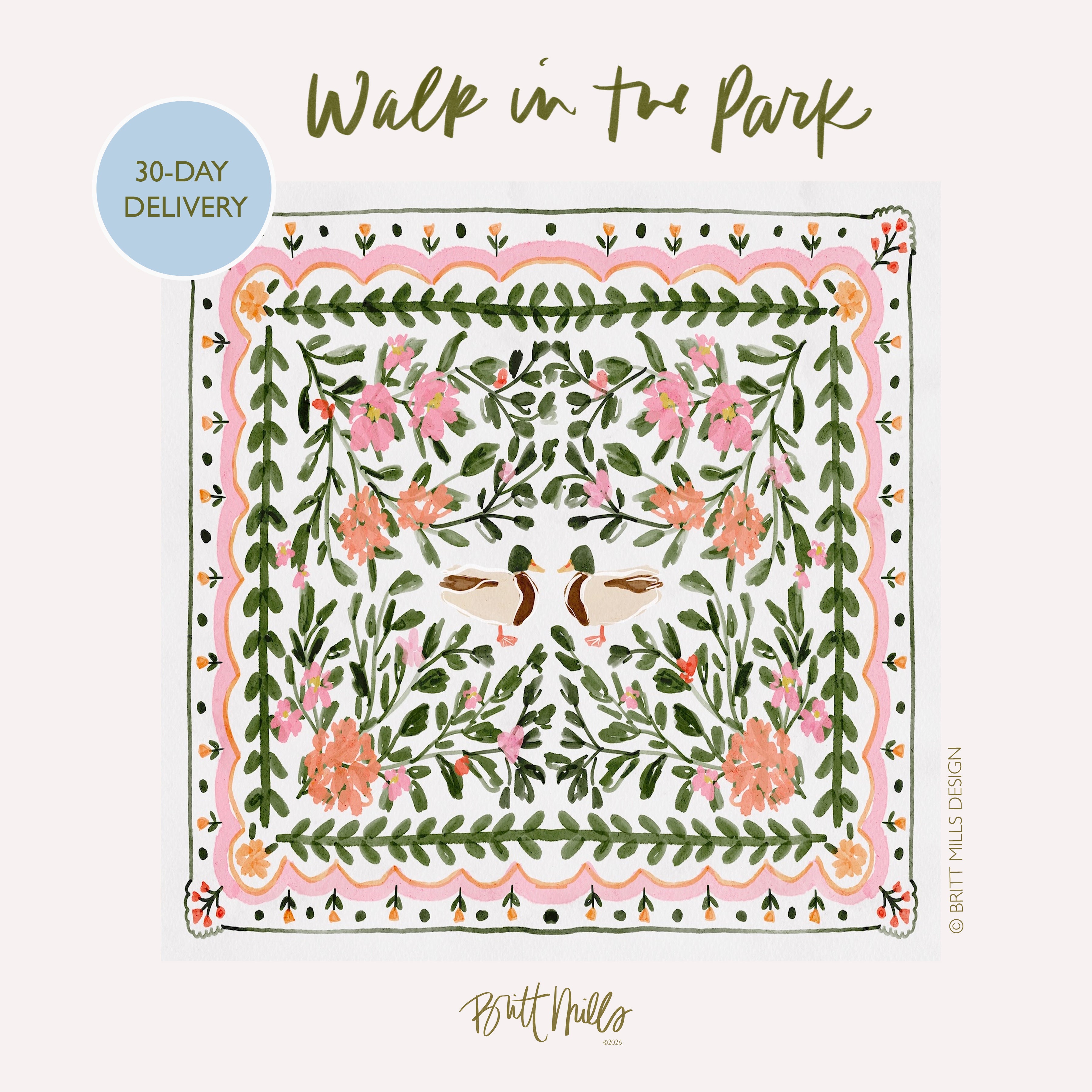 Walk in the Park Mahjong Mat (Non-Neoprene)