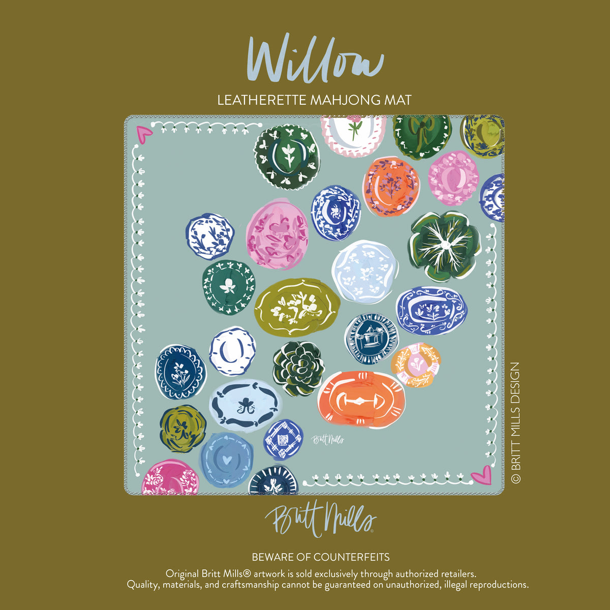 Willow Leatherette Mahjong Mat
