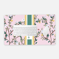 Blossom Garden Striped Monogrammed Desk Mat - Large (24" x 14")