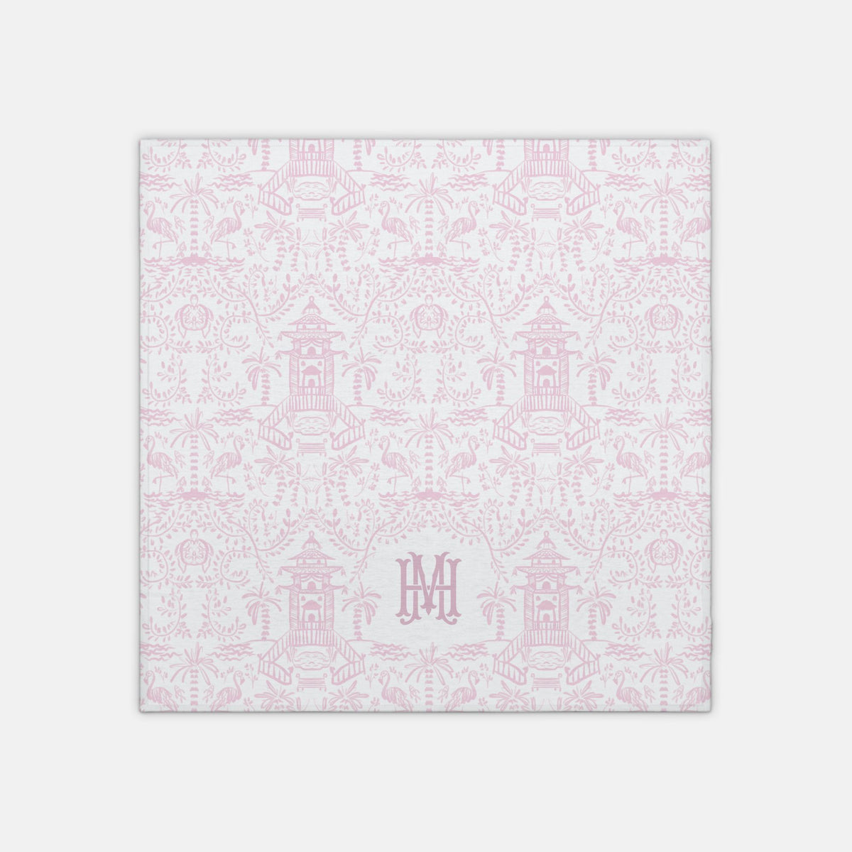 Palm Beach (Pink) Monogrammed Swaddle Blanket