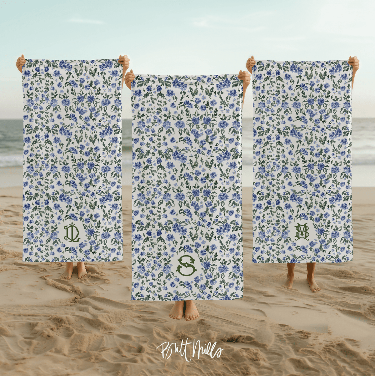 Beach TowelsEnglish Countryside Monogrammed Beach TowelBritt Mills Design