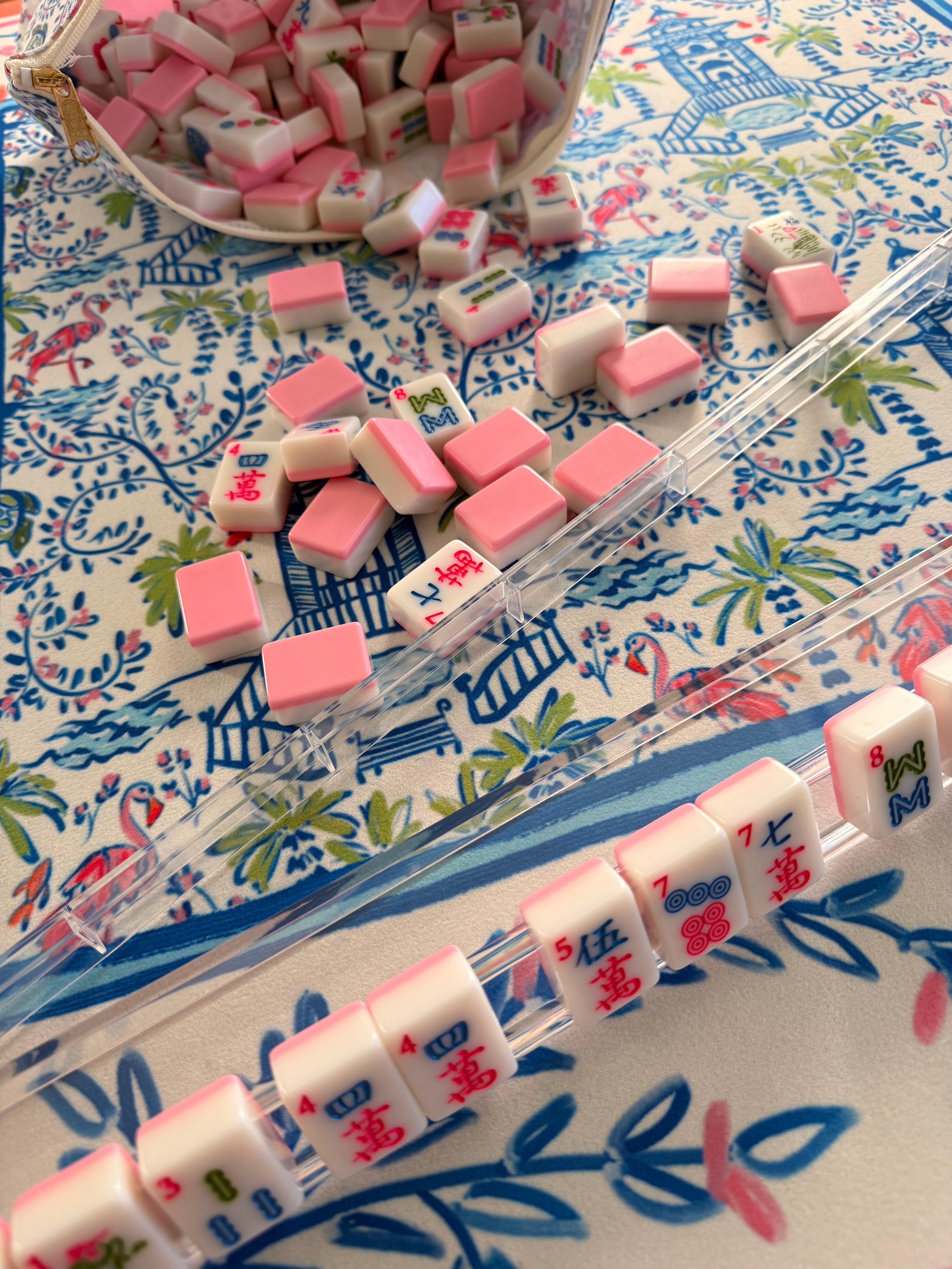 Colorful Chinoiserie Mahjong Mat (Non-Neoprene)