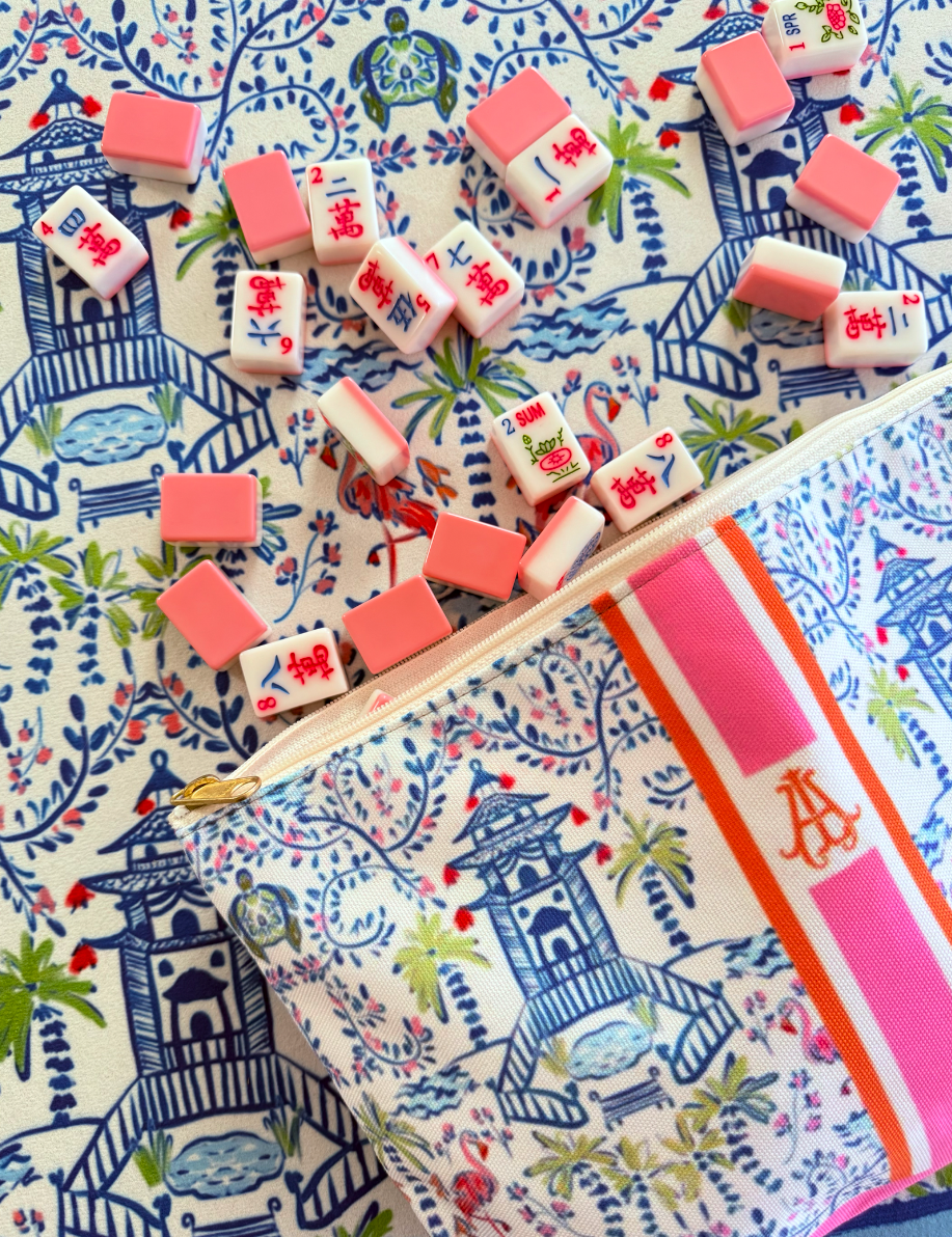 Colorful Chinoiserie Mahjong Mat (Non-Neoprene)