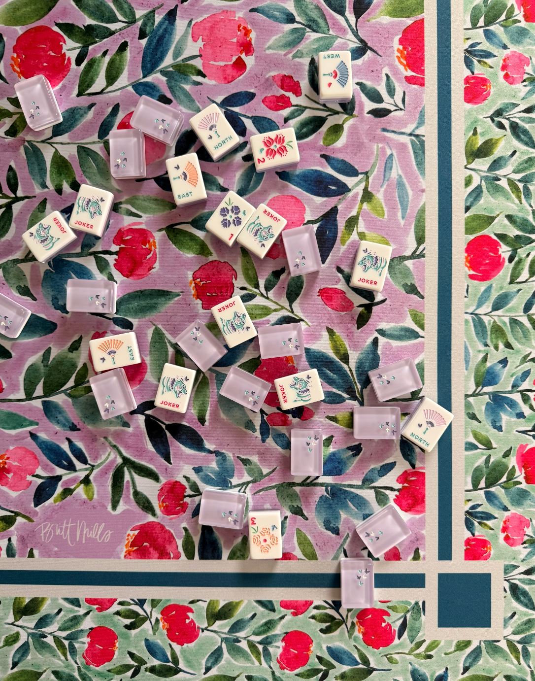 Flora Neoprene Mahjong Mat